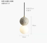 suspension lumineuse moderne noir blanc grains opacité câble pendentif minimaliste terrazzo chambre