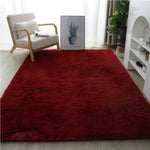 tapis polyester blanc jaune noir rouge moderne salon doux uni