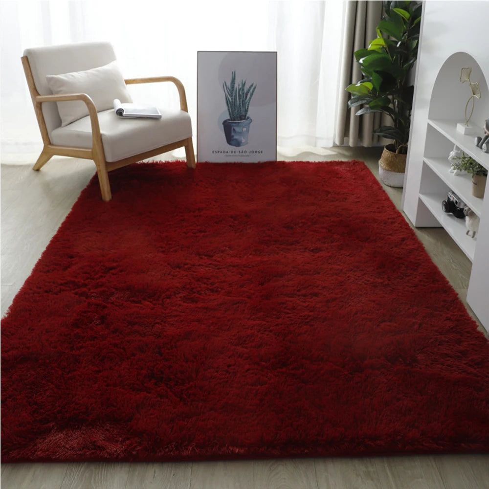 tapis polyester blanc jaune noir rouge moderne salon doux uni