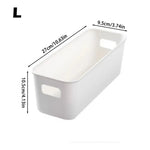 organisateur rangement moderne boîte tri plastique empilable compartiments multifonctionnels beige gris clair poignées bois