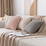 taies d'oreiller carrées polyester gris texture bohême moderne 40x40cm 50x50cm coussin intérieur fermeture glissière