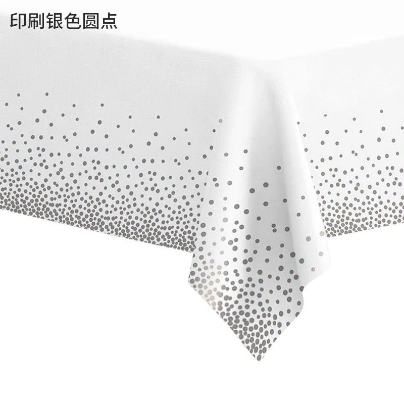 nappe décoration étoiles dorées anniversaire mariage noël moderne festive blanc or