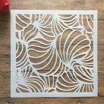 pochoir stencil blanc noir ornamental floral artisanal decoratif 32cm 32cm