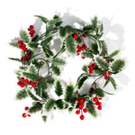 guirlande noël baies rouges feuilles vertes décoration intérieure noël traditionnelle festive adhésive naturelle artificielle
