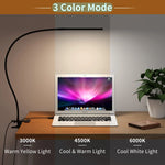 lampe flexible led noir pince usb 10 niveaux luminosité moderne adjustable interrupteur