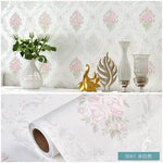 papier peint fleurs blanches classique adhésif résistant humidité écologique chambre salon vintage pastorale