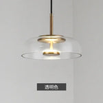 luminaire suspendu led moderne transparent doré bronze gris blanc minimaliste chambre salon