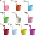 Pots suspendus modernes pot fleurs crochet métal couleurs rose rouge orange bleu vert crème