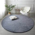 tapis rond velours noir gris moderne maison laveable polyester minimaliste chambre sofa chevet