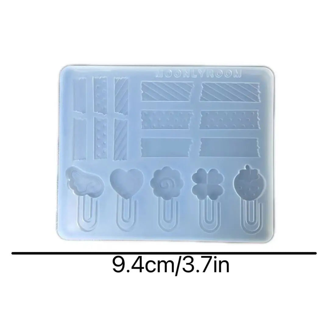 moule silicone transparent moderne divers motifs clips coeurs fleurs lignes ellipse 9.4cm
