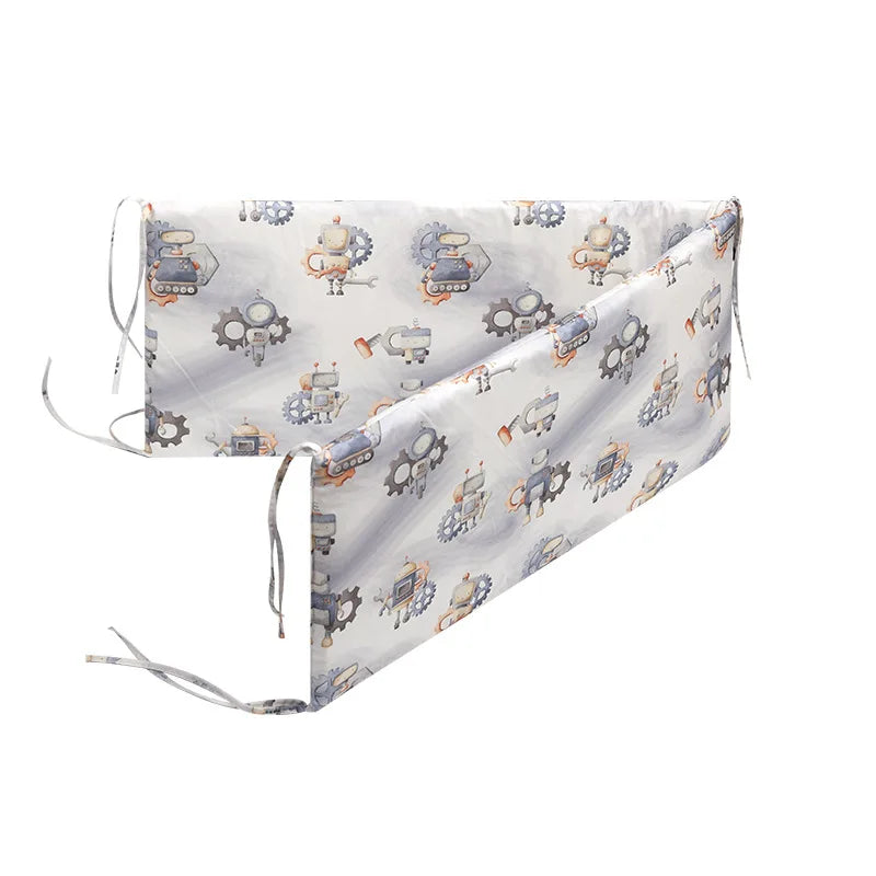 barrière lit bébé gris rose blanc bleu flamants roses licornes étoiles géométriques floraux