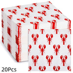 serviettes papier motif homards rouge fond blanc texturé rassemblements été pique niques barbecues pack