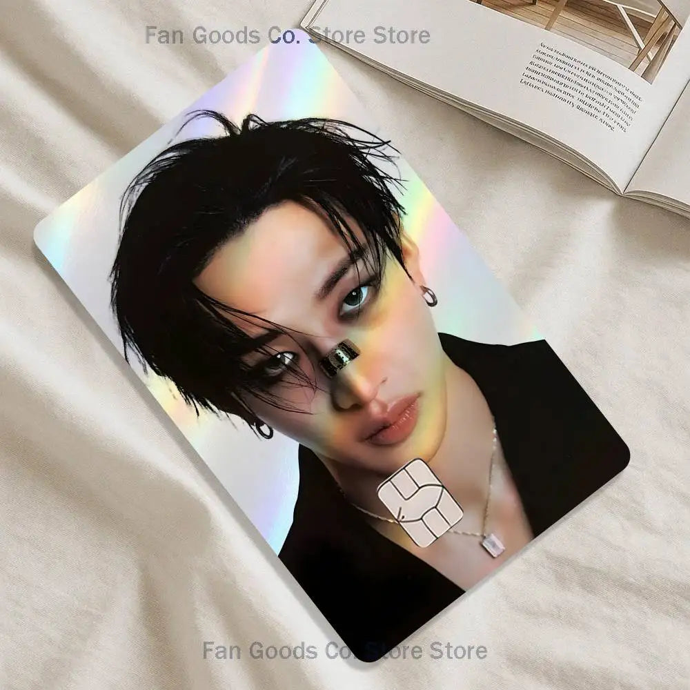 autocollant decoratif carte visite multicolore effet holographique image personnage accessoire moderne populaire pvc 85.6x53.98mm