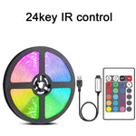 ruban led rgb multicolore moderne télécommande adhésif chargeur usb chambre