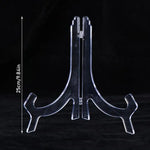 présentoir pliable transparent support assiettes clips moderne rangement domestique transparent sans motif plastique