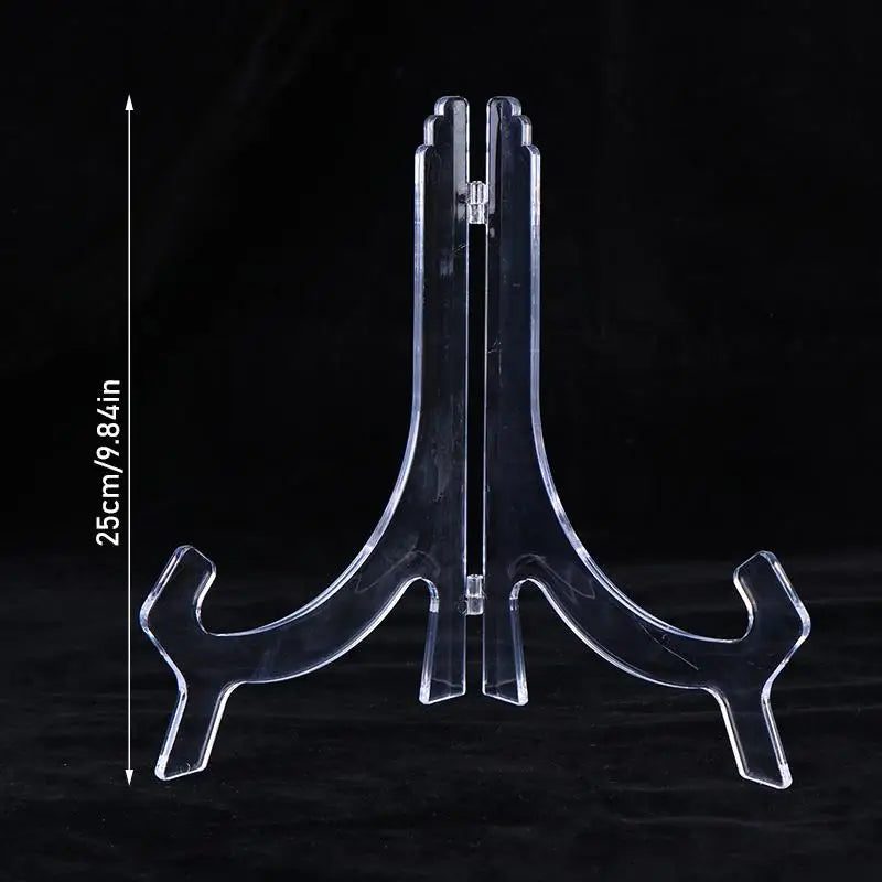 présentoir pliable transparent support assiettes clips moderne rangement domestique transparent sans motif plastique