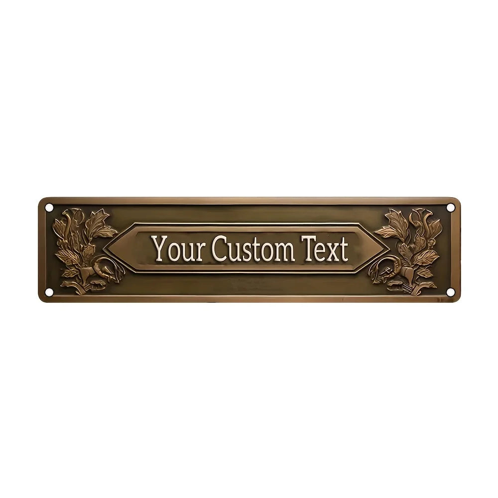 plaque décorative personnalisable vintage noir gris bleu clair vert marron rustique métal rectangle
