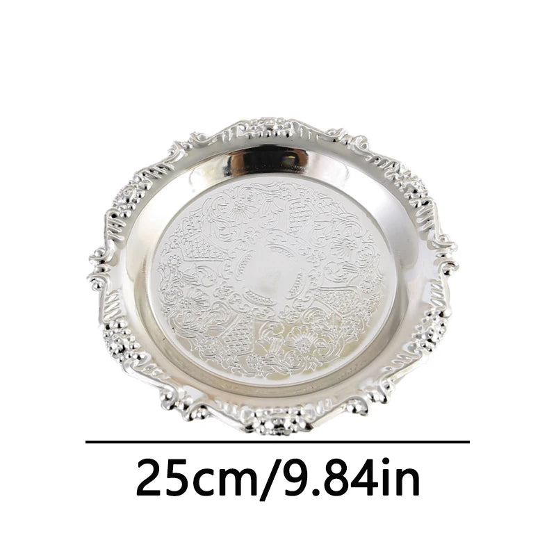 plateau decoratif or argent ornements baroques classique vintage boucles oreilles bracelet 7.5cm 10cm 15cm