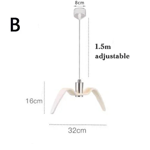 Suspension lumineuse moderne oiseau blanc opaque tringle ampoule intégrée chambre étude