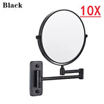 miroir cosmétique noir moderne bras articulé pouces rond sans texte
