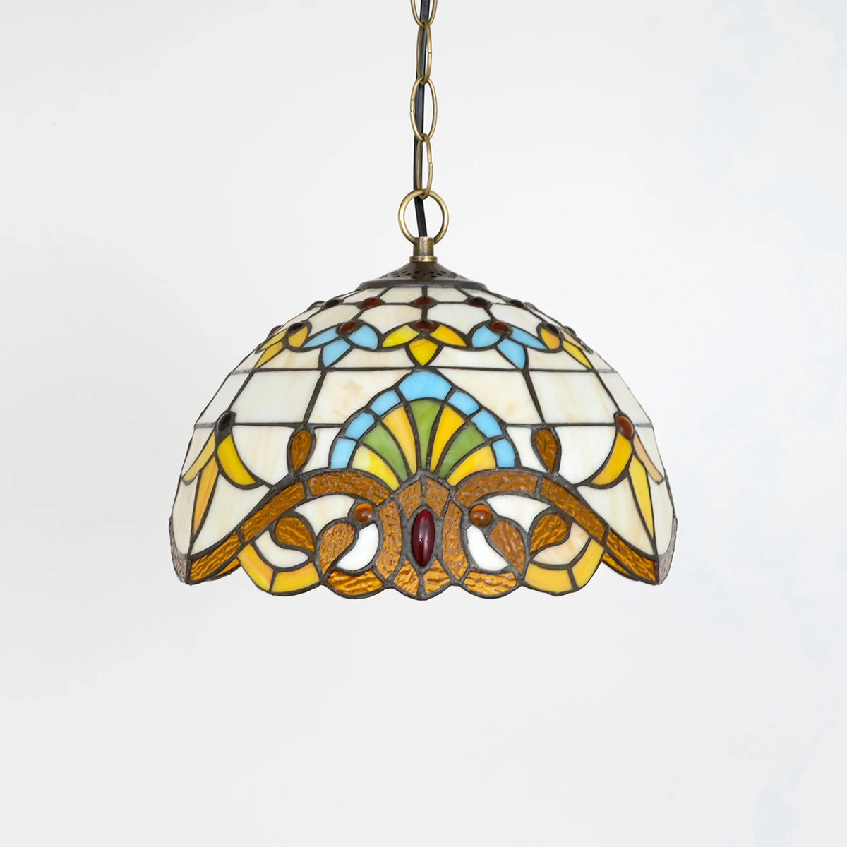 Lampe suspendue Art Nouveau verre coloré floral chambre cuisine restaurant