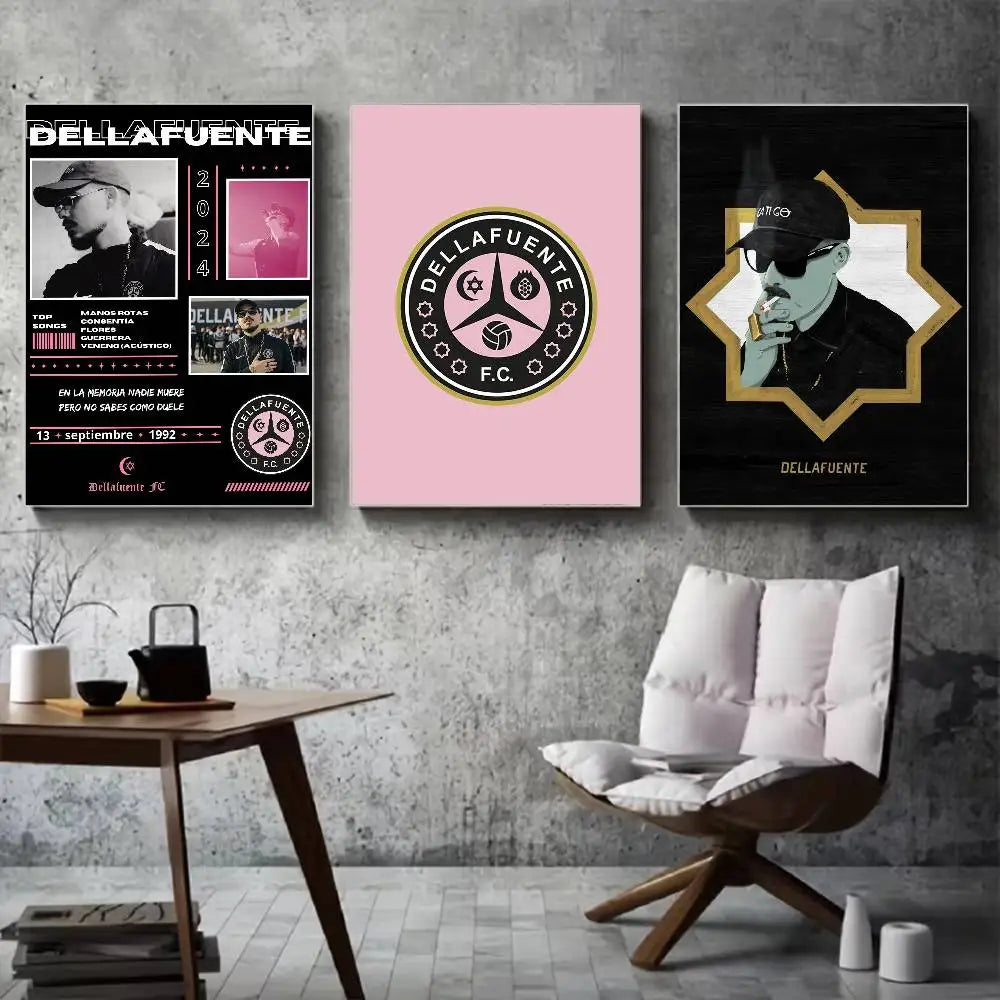 affiche murale logo dellafuente fc décoration moderne salon chambre poster sport graphique noir