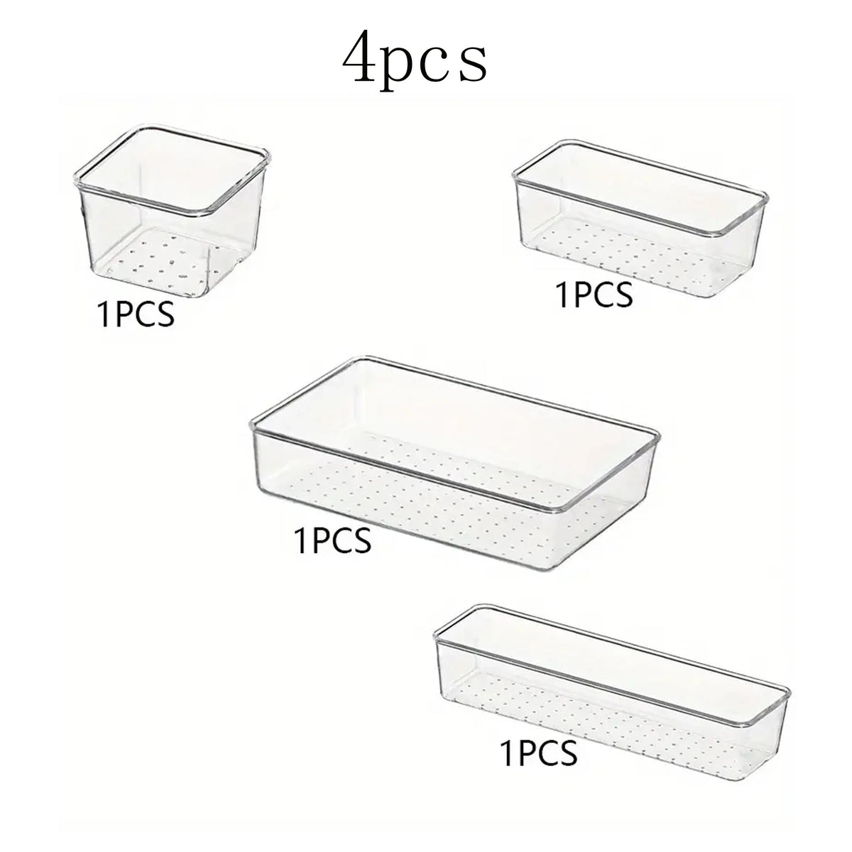 boîtes rangement transparentes réutilisables plastique pp moderne organisation cosmétiques papeterie 13 pièces