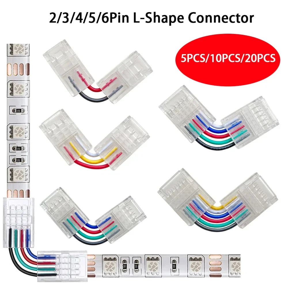connecteurs led transparents 10mm 8mm 12mm 2pin 3pin 4pin 5pin clips modernes no welding