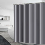 rideau douche moderne polyester opaque plis verticaux gris marron bleu blanc tringle rideau