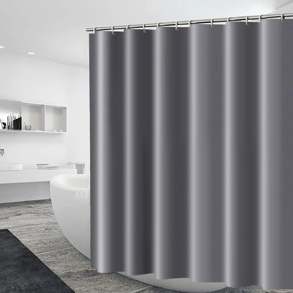 rideau douche moderne polyester opaque plis verticaux gris marron bleu blanc tringle rideau