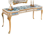 miroir console bois or ornements baroques meuble chambre coucher classique