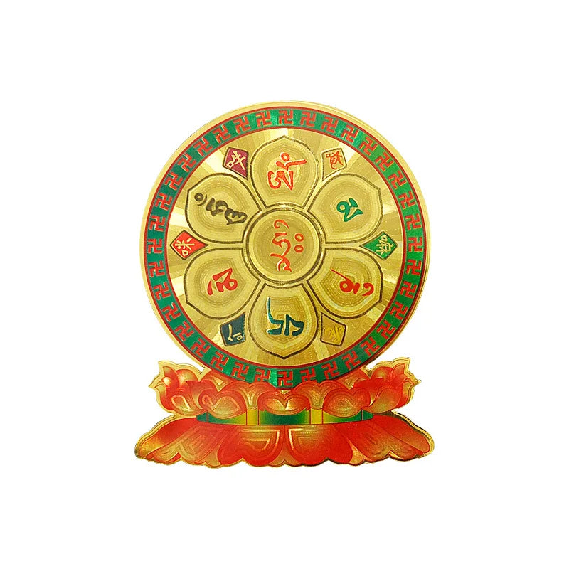 décoration murale feng shui symboles religieux or vert rouge adhésif traditionnelle sécurite bénédiction chambre