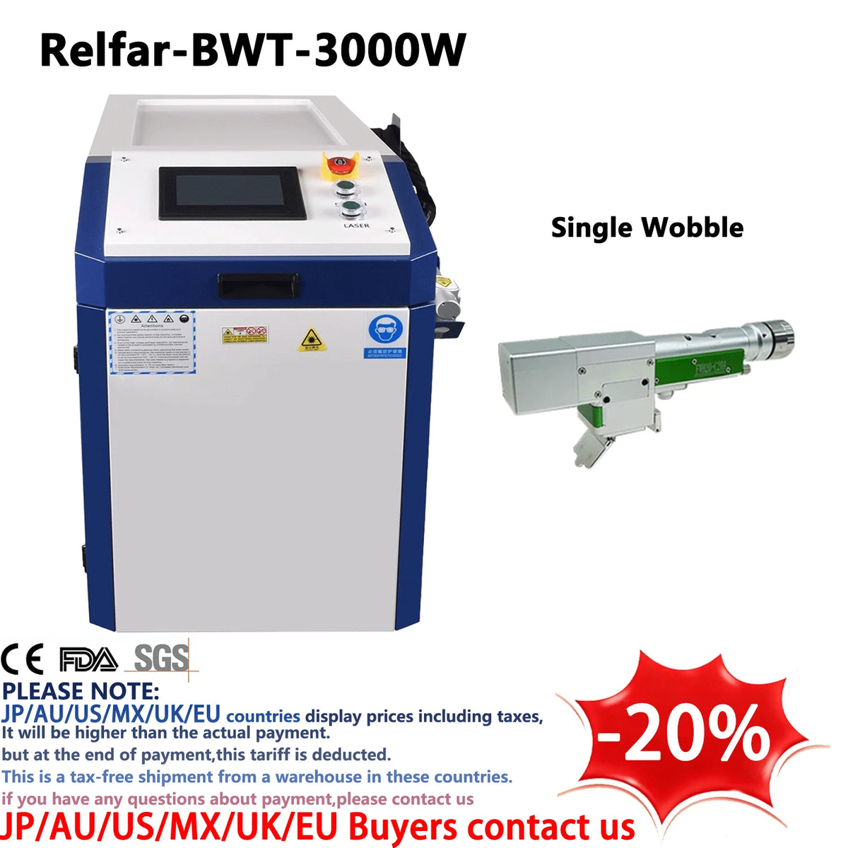 nettoyage laser machine 3000W tête manuelle tableau spécifications écran tactile objets rouillés nettoyage métal