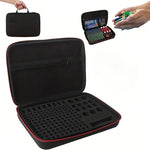 mallette rangement batteries texturée noir bordure rouge compartimentée piles button aaa aa 9v