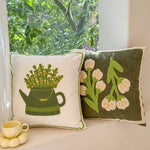 coussins décoratifs brodés motifs floraux 45x45cm polyester adhésifs traditionnels
