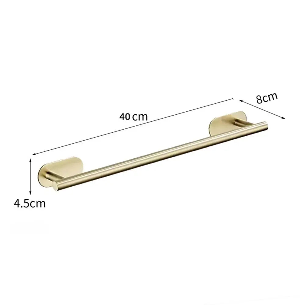 porte serviettes doré moderne auto adhésif salle bain accessoire toilette lisse sans perçage
