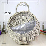 panier suspendu rotin osier jardinière murale fleurs artificielles décoration jardin rustique marron clair
