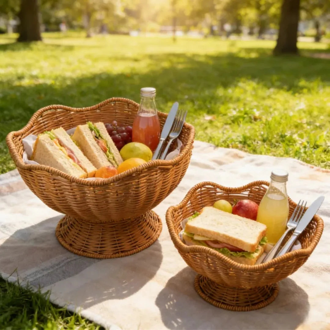 paniers rangement marron clair tissage traditionnel utilisation multiple classique