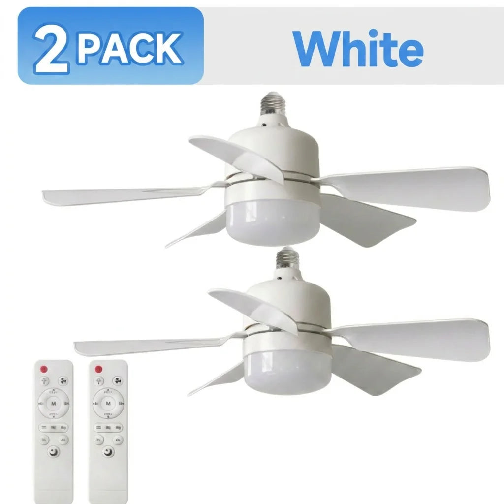 ventilateur lampe led blanc moderne télécommande fixe flux lumineux variable facile