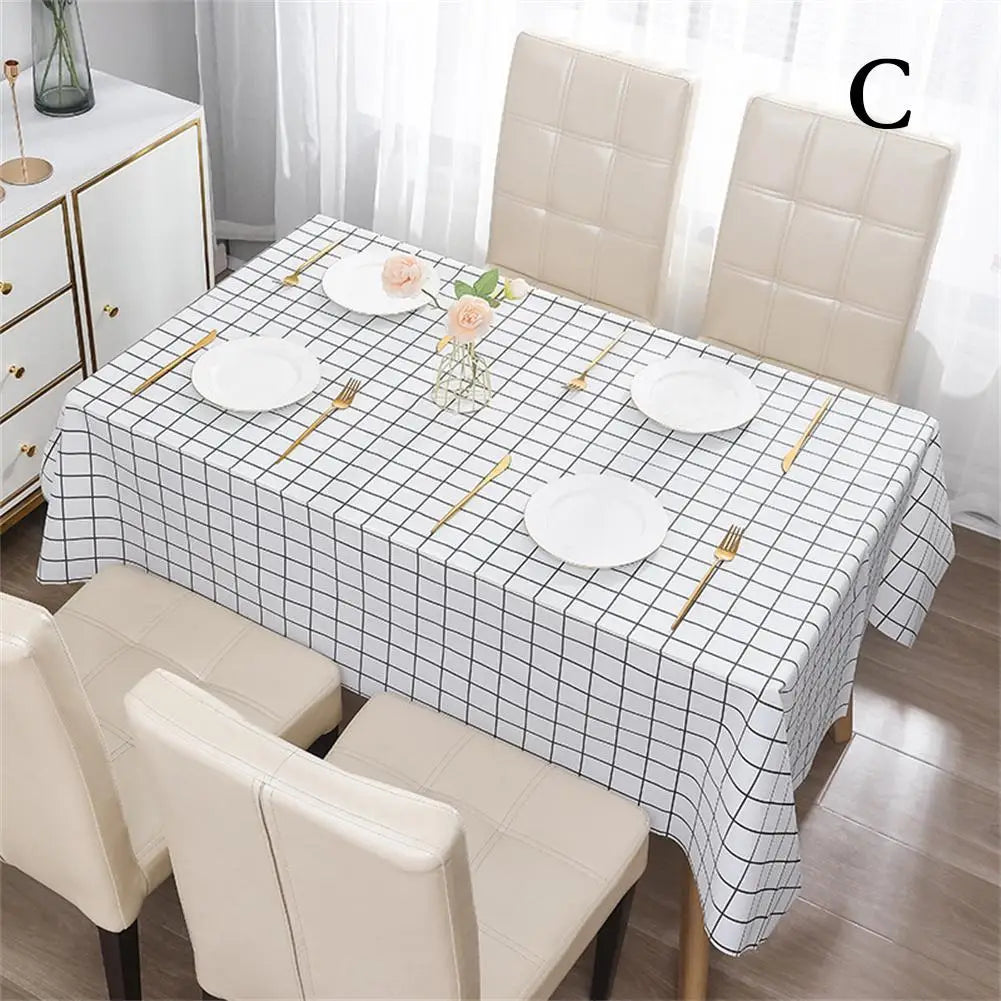 nappe table carreaux beige verte rose moderne minimaliste imperméable anti poussière facile nettoyage intérieur