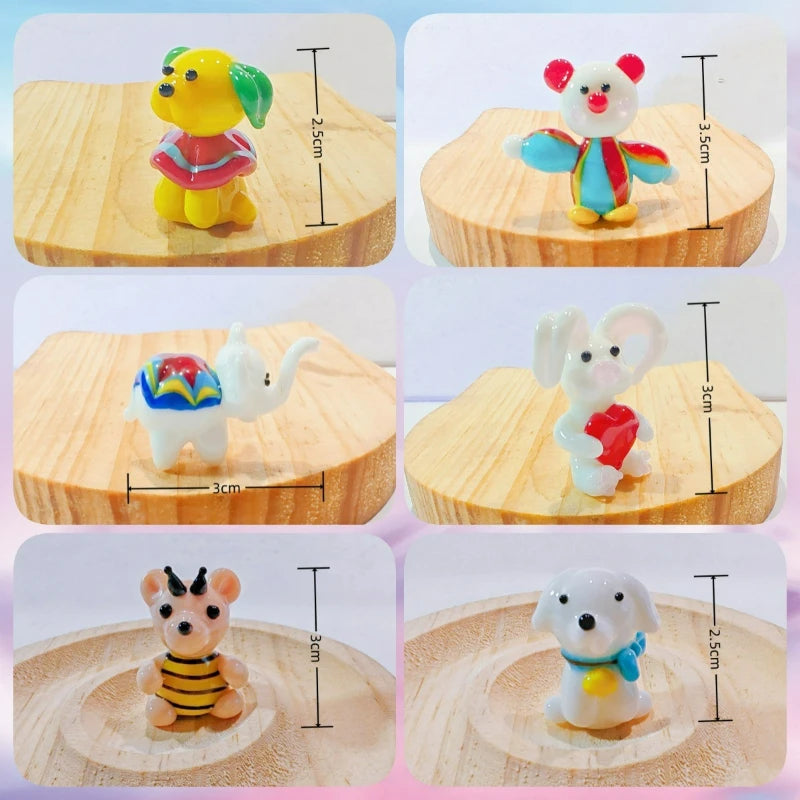 ornements maison figurines animaux céramique couleurs variées cartoon motifs simples