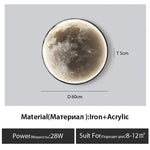 lampe murale lune moderne blanc gris éclairage quotidien led dimmable 3000k 6000k monté surface