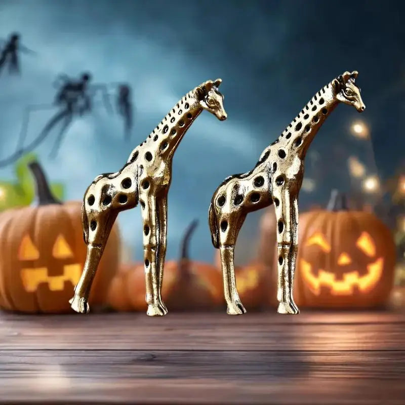 figurine girafe décorative dorée moderne ornement ajouré animalier collectionnée