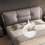 lit gris simili cuir doux moderne rangement 180cm 200cm assemblage maison