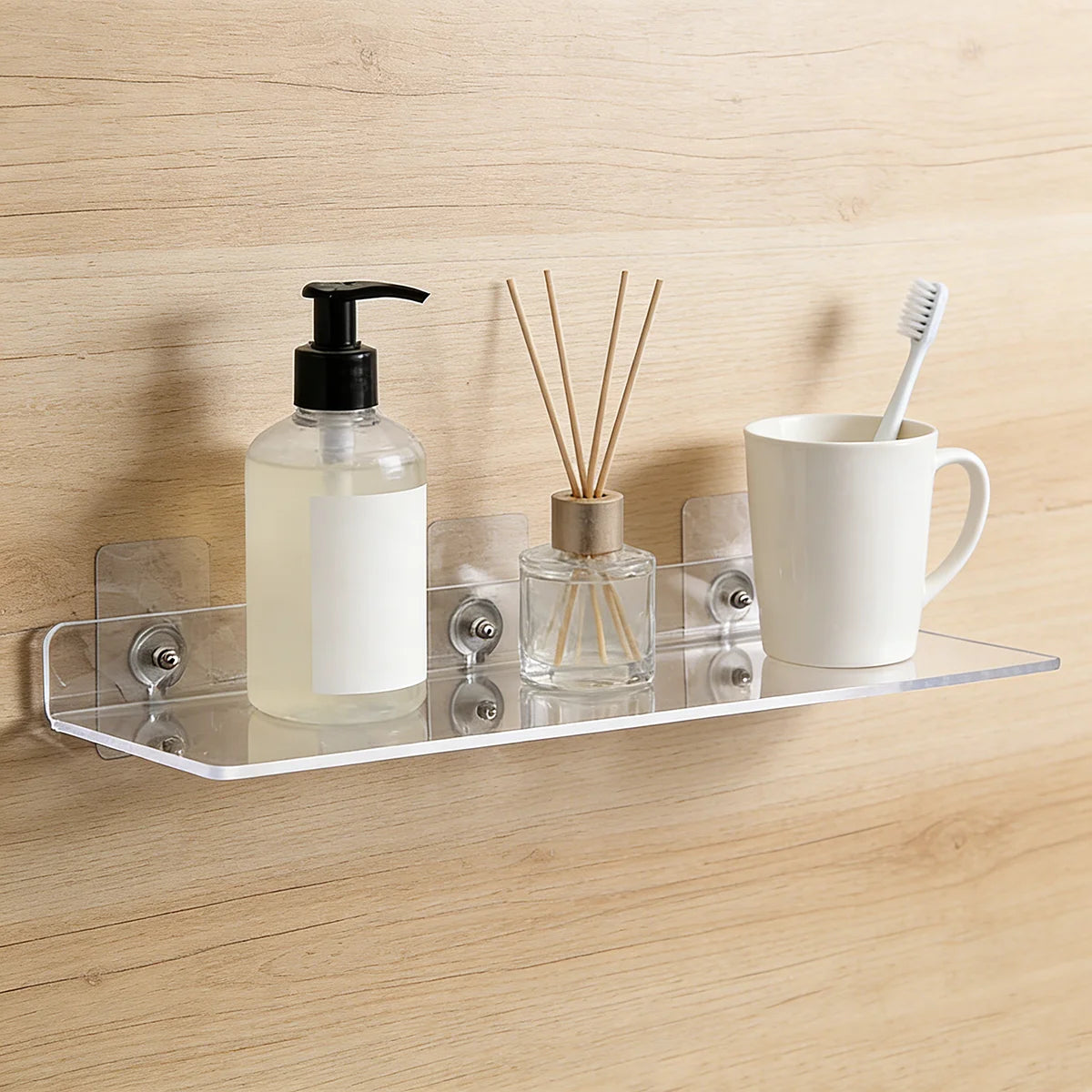 étagère murale transparente moderne clips adhésifs 20cm 30cm 40cm 50cm