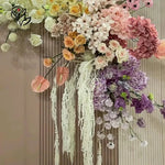 rubans decoratifs festifs bleu rouge blanc violet rose vert jaune gris texture crepon franges