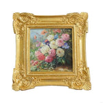 cadre photo or floral transparent baroque support debout motifs sculptésarrière feutrée