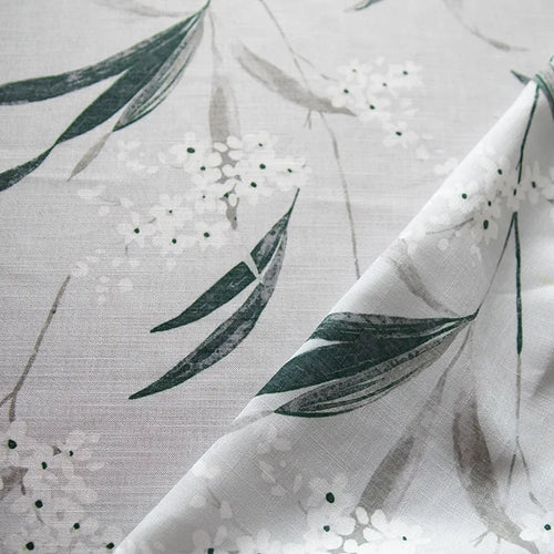 rideau moderne translucide motif fleurs feuilles salon chambre maison blanc gris vert