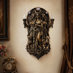 statue murale historique figurine antique bronze doré décoration intérieure baroque gothique complexe sculptural