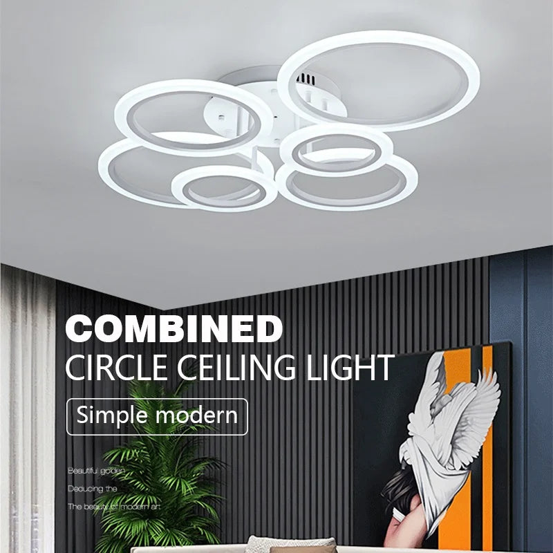 lampe led anneau blanc moderne intérieur salon chambre variateur intensité